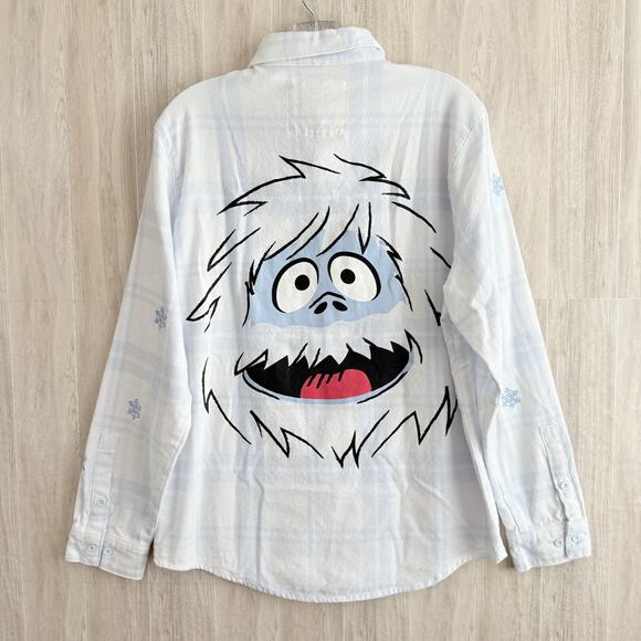 Cakeworthy Flannel Shirt Adult Medium Rudolf The Red Nosed Reindeer Bumble Plaid - Picture 3 of 16